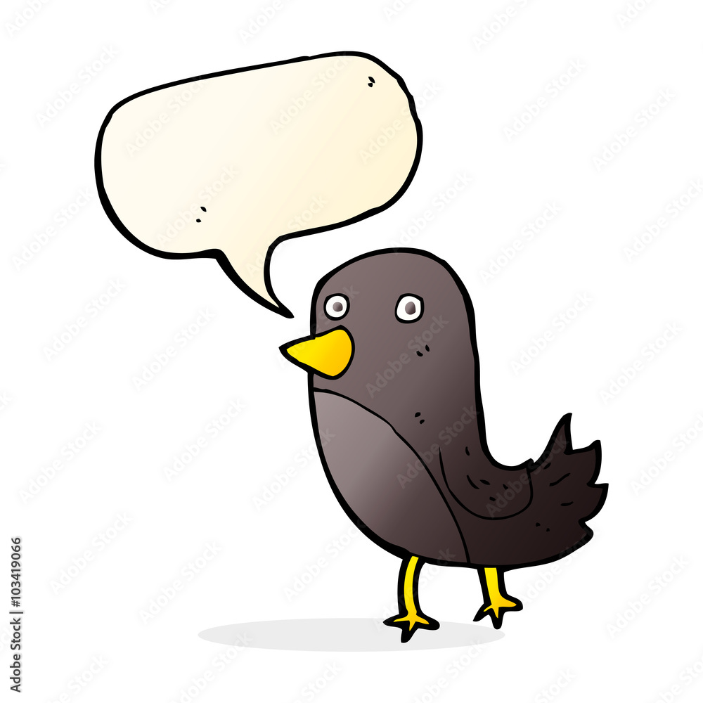 cartoon bird with speech bubble cartoon bird with speech bubble