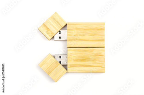 USB flash drive on the white background