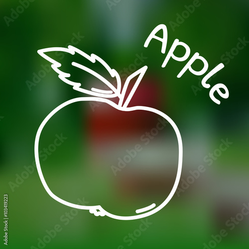 Thin line apple icon