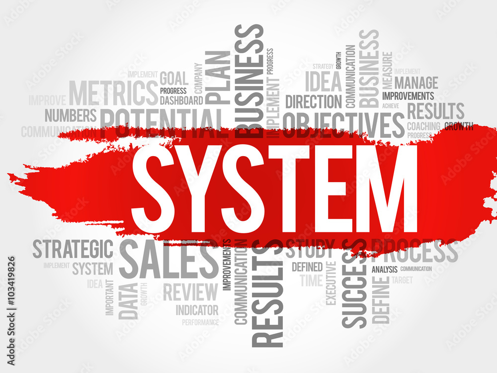 Obraz premium System word cloud, business concept background