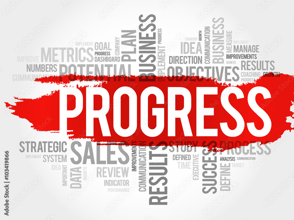 Fototapeta premium Progress word cloud, business concept background