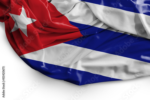 Cuban flag on white background