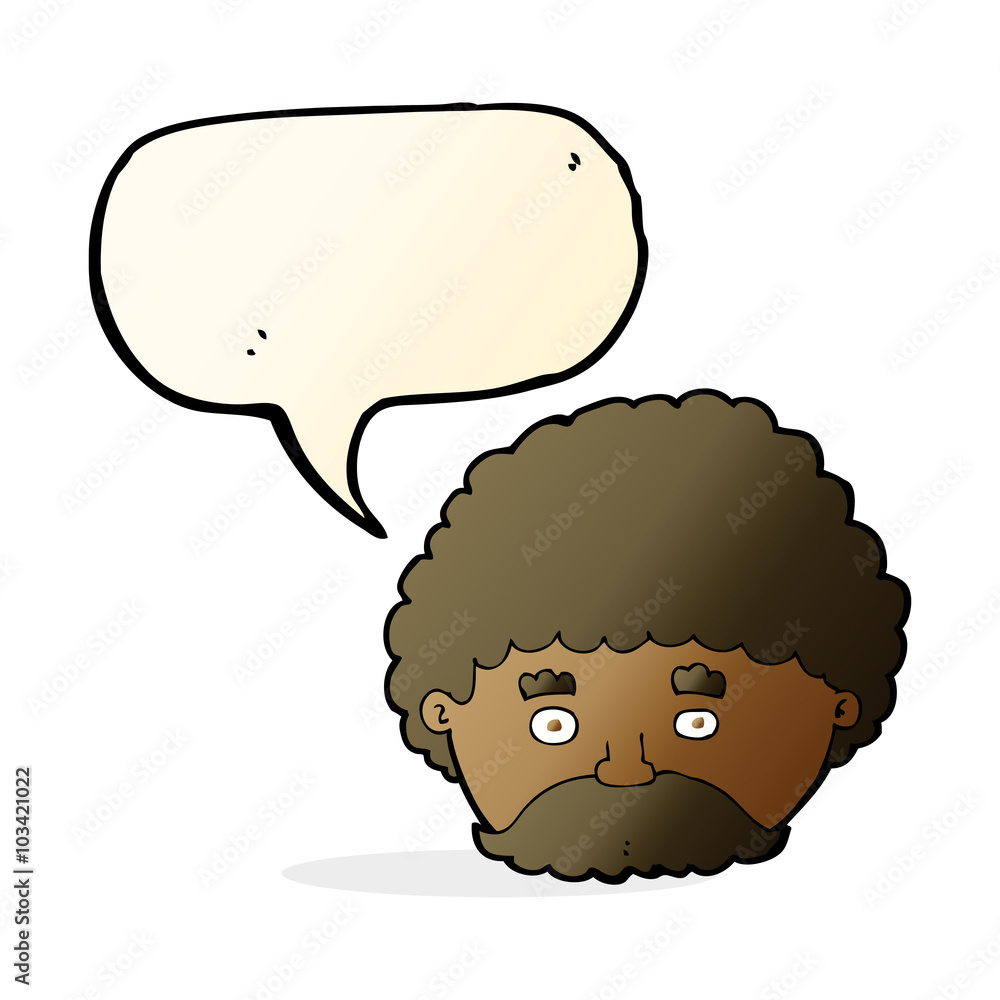 cartoon man with mustache with speech bubble cartoon man with mustache with speech bubble