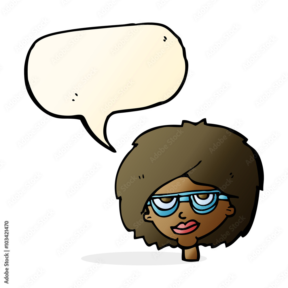 cartoon woman wearing spectacles with speech bubble cartoon woman wearing spectacles with speech bubble