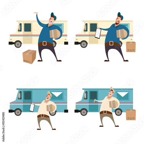 Delivery servis with boxes and cars