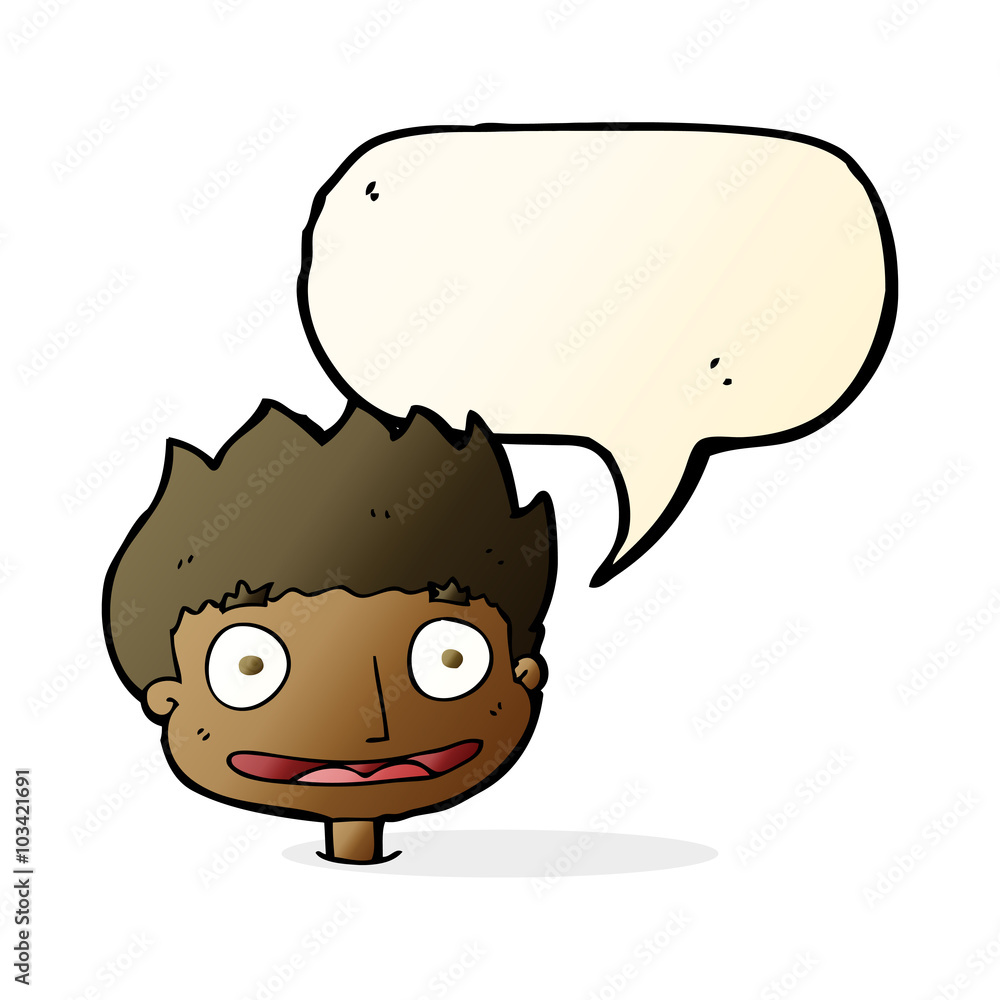 cartoon happy boy with speech bubble cartoon happy boy with speech bubble