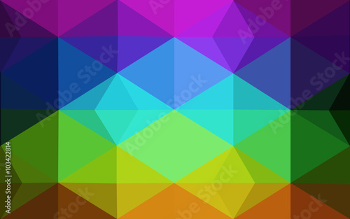 Multicolor dark polygonal design pattern, which consist of triangles and gradient in origami style.