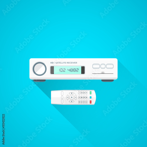 colorful satellite receiver device illustration.