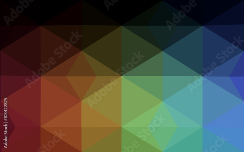 Multicolor dark polygonal design pattern, which consist of triangles and gradient in origami style.