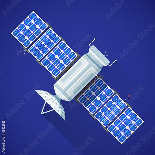 colorful space satellite broadcast antenna illustration.