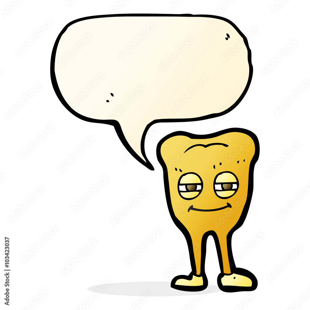cartoon smiling tooth with speech bubble cartoon smiling tooth with speech bubble