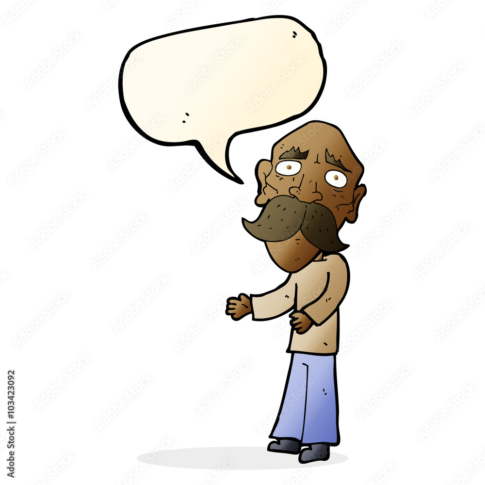 cartoon lonely old man with speech bubble cartoon lonely old man with speech bubble