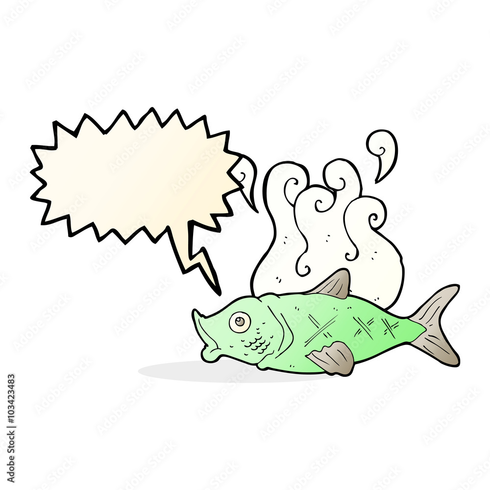 cartoon smelly fish with speech bubble cartoon smelly fish with speech bubble