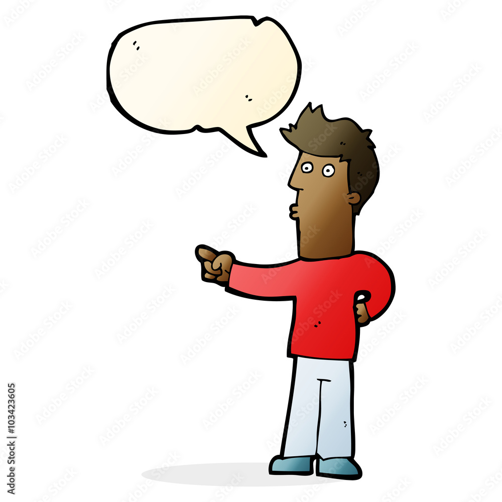 cartoon man pointing with speech bubble cartoon man pointing with speech bubble