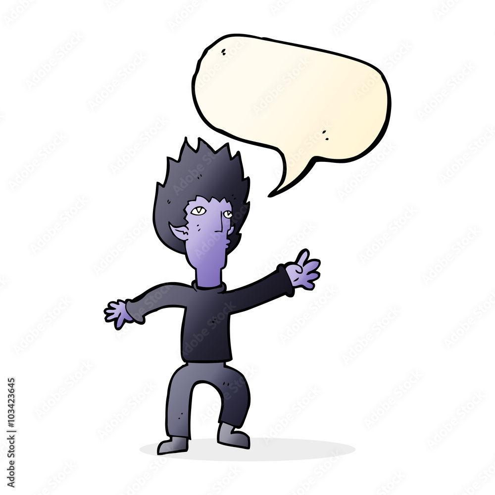 Fototapeta premium cartoon vampire with speech bubble