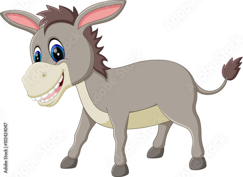 cartoon donkey smile and happy