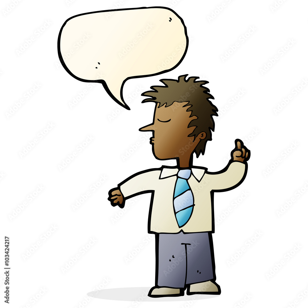 cartoon man making his point with speech bubble cartoon man making his point with speech bubble
