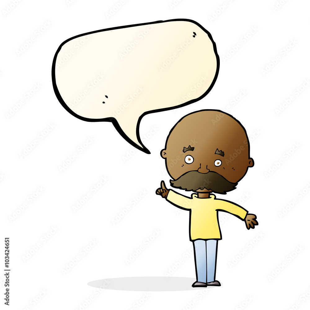 cartoon bald man with idea with speech bubble cartoon bald man with idea with speech bubble