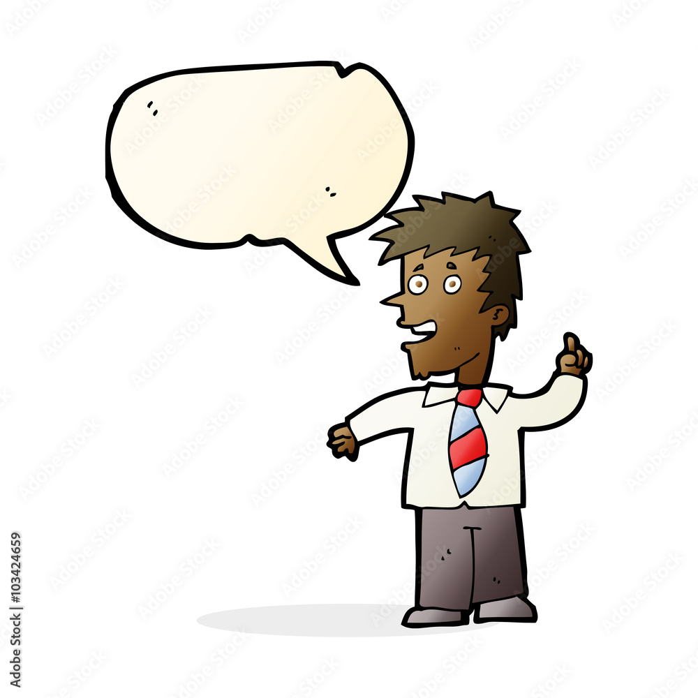 cartoon man with idea with speech bubble cartoon man with idea with speech bubble