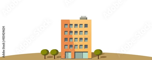 Edificio de apartamentos. Ilustración vectorial aislada