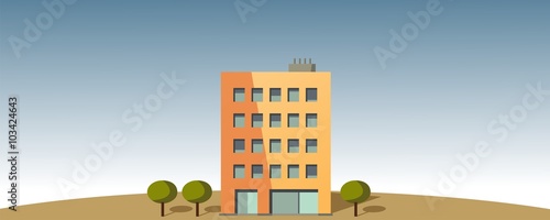 Edificio de apartamentos. Ilustración vectorial