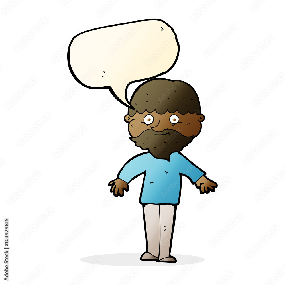 cartoon happy man with speech bubble cartoon happy man with speech bubble