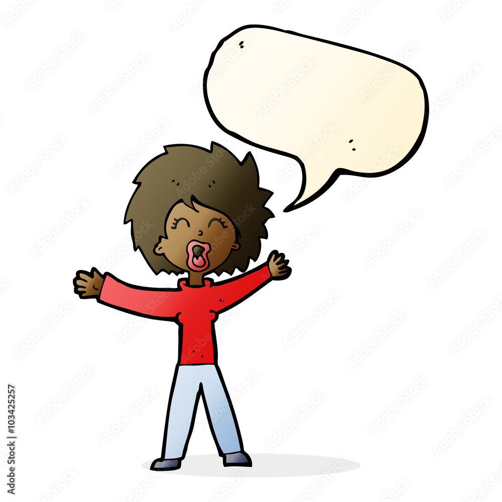 cartoon woman shouting with speech bubble cartoon woman shouting with speech bubble