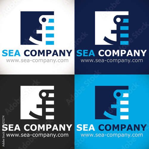 logo transport marin bateaux bleu