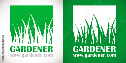 logo paysagiste pelouse herbe vert