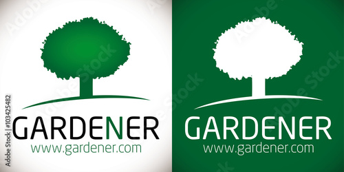 logo paysagiste arbre vert