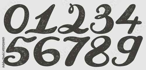 Numbers set in hand drawn calligraphy style.