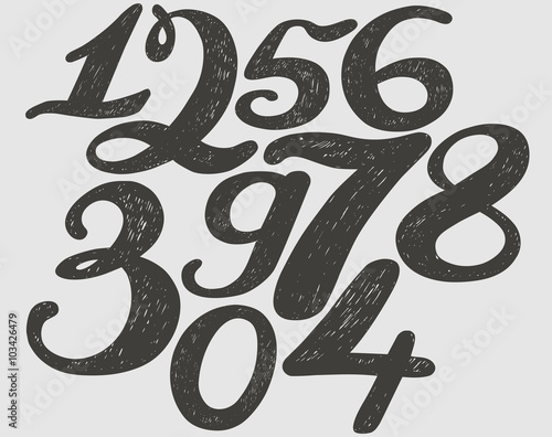 Numbers set in hand drawn calligraphy style.