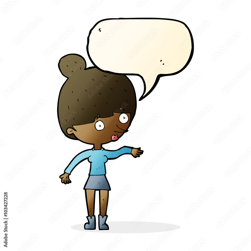 cartoon surprised woman with speech bubble cartoon surprised woman with speech bubble