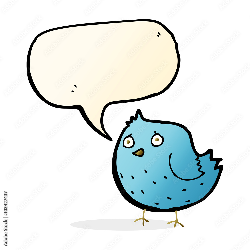 cartoon bird with speech bubble cartoon bird with speech bubble