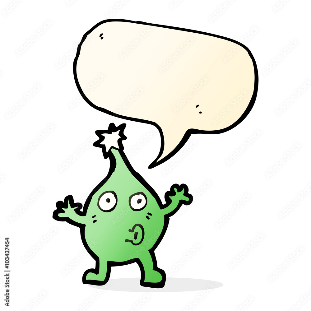 funny cartoon creature with speech bubble funny cartoon creature with speech bubble