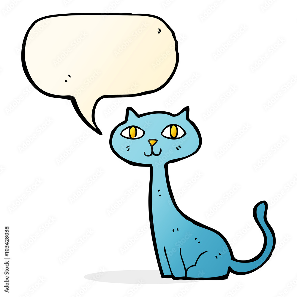 cartoon cat with speech bubble cartoon cat with speech bubble