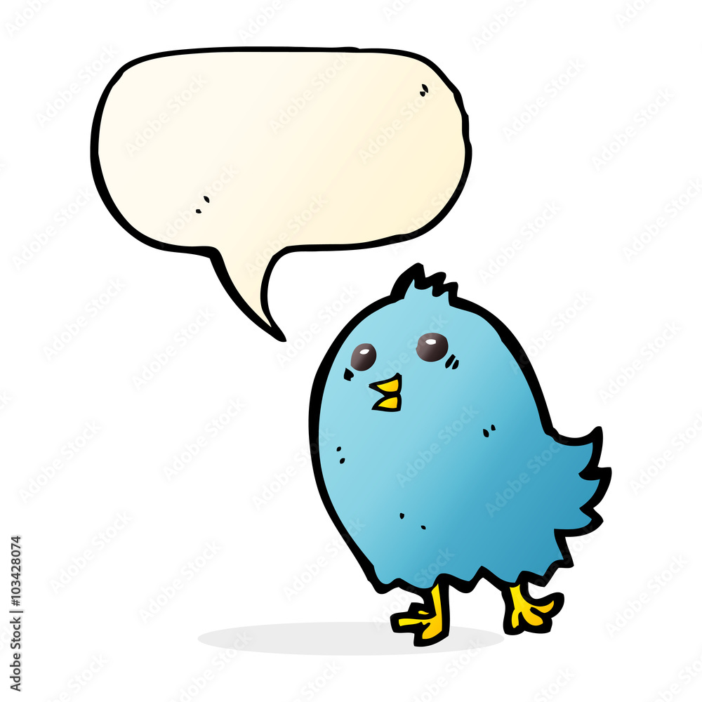 cartoon bluebird with speech bubble cartoon bluebird with speech bubble