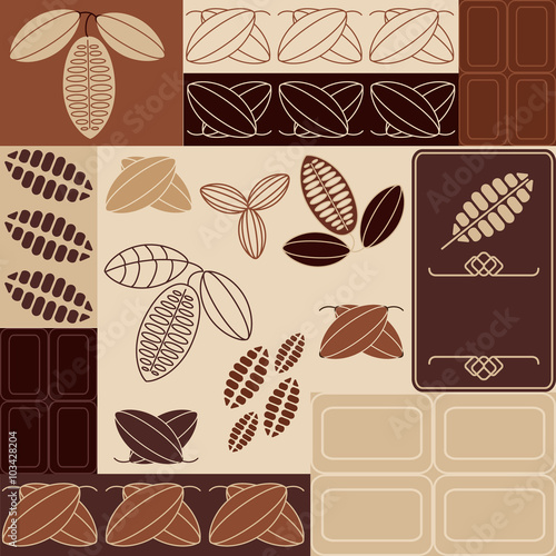 Vector set of seamless pattern