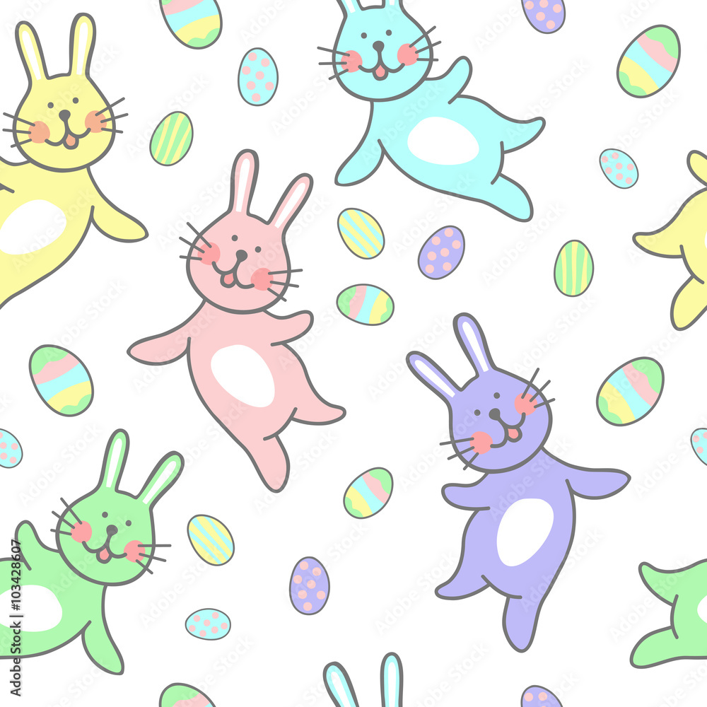 Happy easter seamless pattern illustration retro vintage with easter
