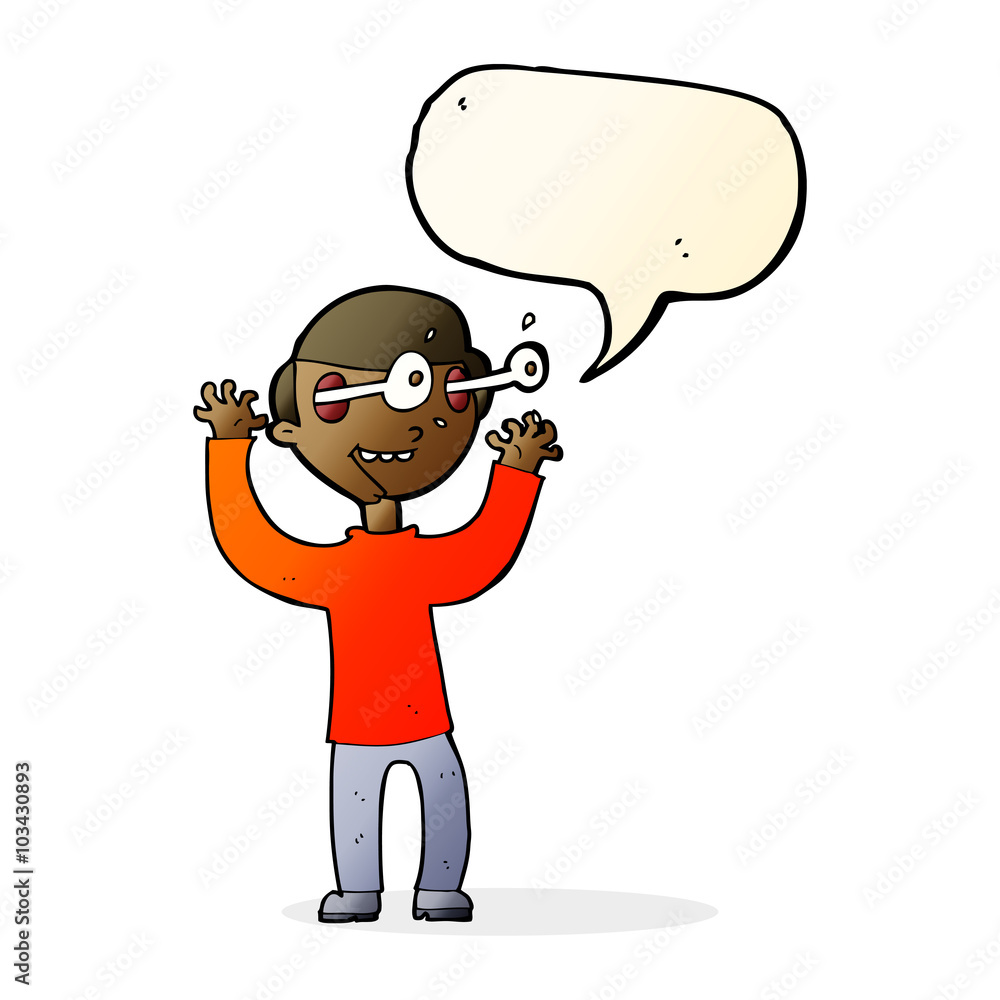 cartoon man with popping out eyes with speech bubble cartoon man with popping out eyes with speech bubble