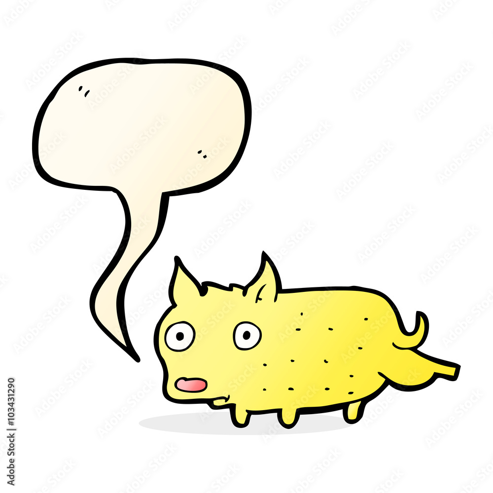 cartoon little dog cocking leg with speech bubble cartoon little dog cocking leg with speech bubble