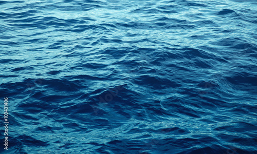Blue sea with waves close up © Alex