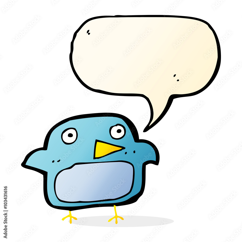 cartoon bluebird with speech bubble cartoon bluebird with speech bubble