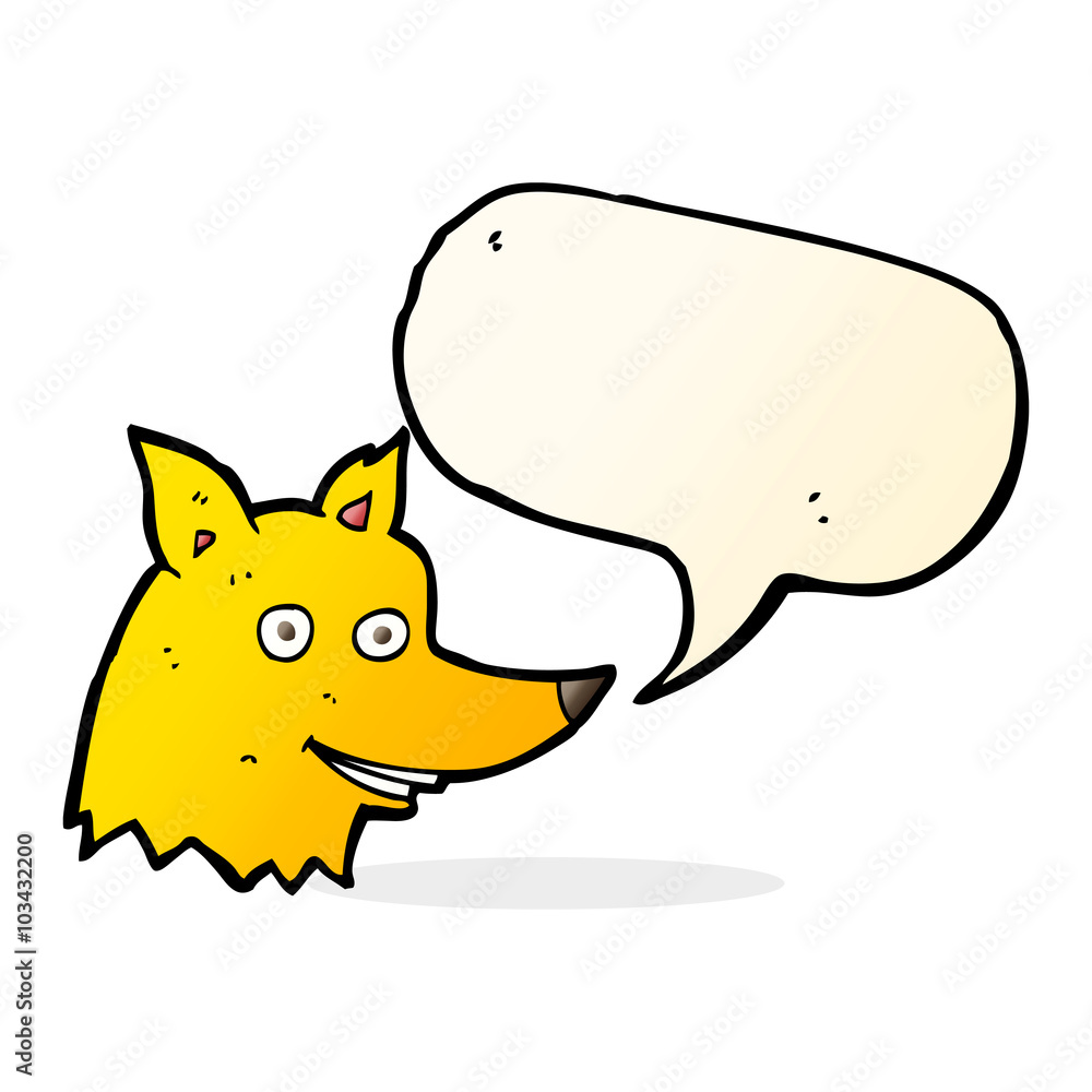 cartoon fox head with speech bubble cartoon fox head with speech bubble