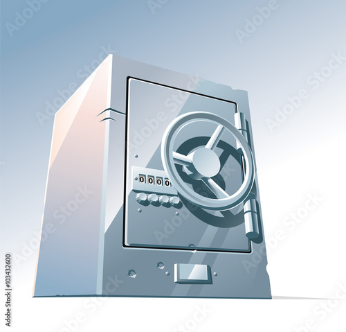 big locked bank safe