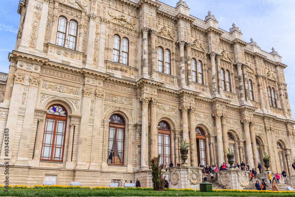 Facade of Dolmabahce palace Istanbul