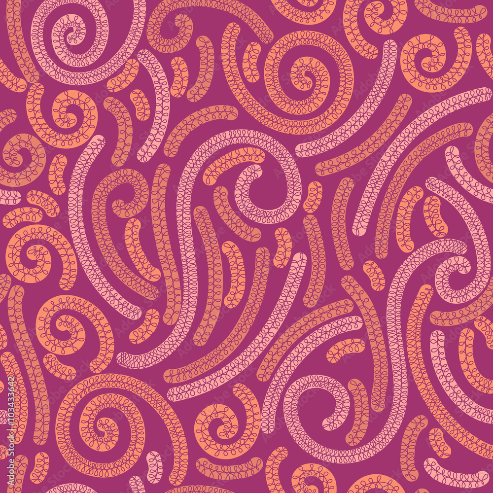 Floral textile wallpaper seamless pattern