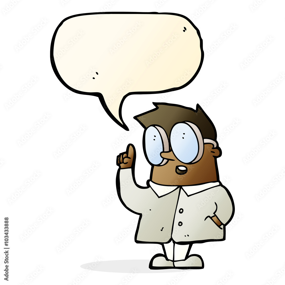 cartoon scientist with speech bubble cartoon scientist with speech bubble
