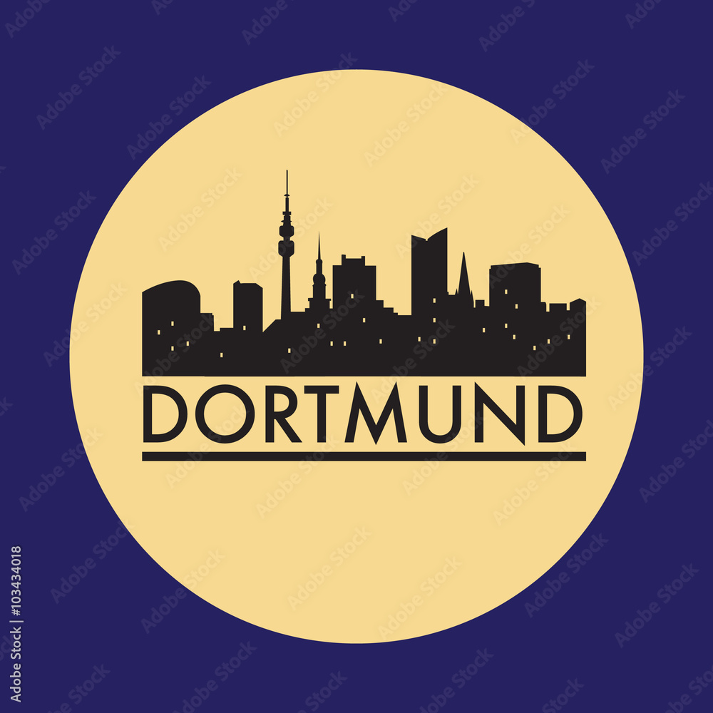 Abstract Dortmund skyline, with various landmarks