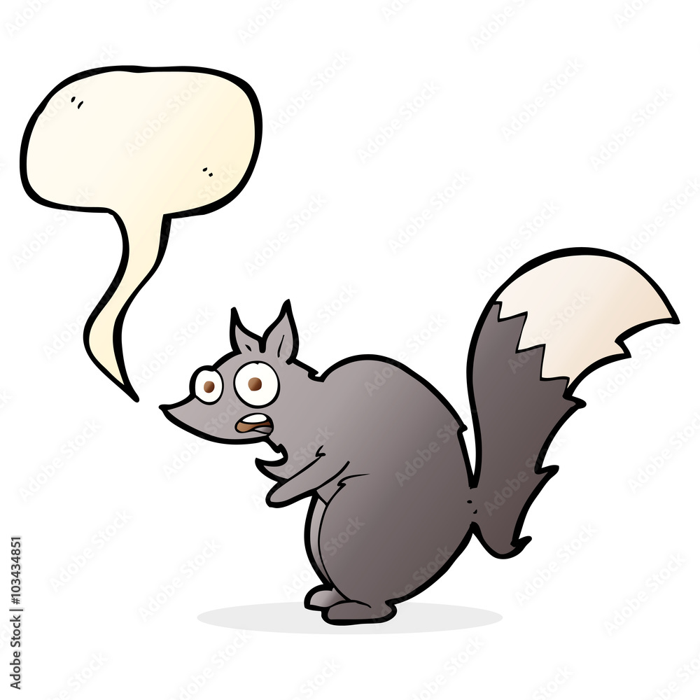 funny startled squirrel cartoon with speech bubble funny startled squirrel cartoon with speech bubble